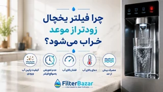 چرا فیلتر یخچال زودتر از موعد خراب میشود؟ ۸ علت کاهش عمر فیلتر یخچال